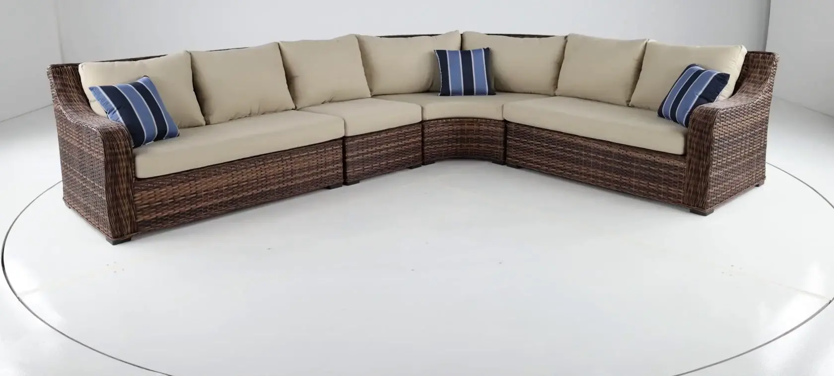 Tortola 4 Piece Linen Outdoor Patio Sectional-5