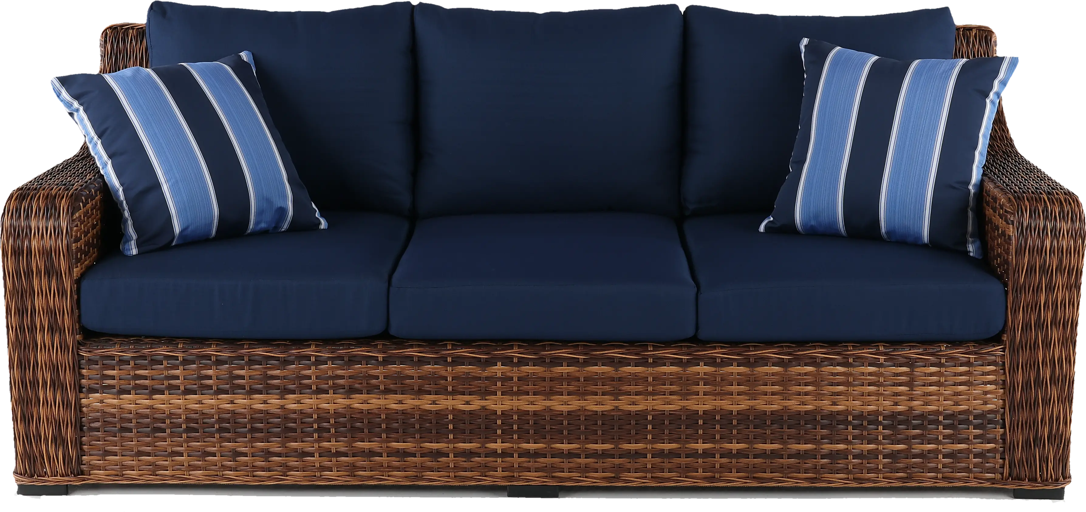 Tortola Navy Wicker Patio Sofa-1