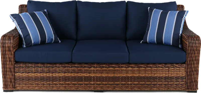 Tortola Navy Wicker Patio Sofa