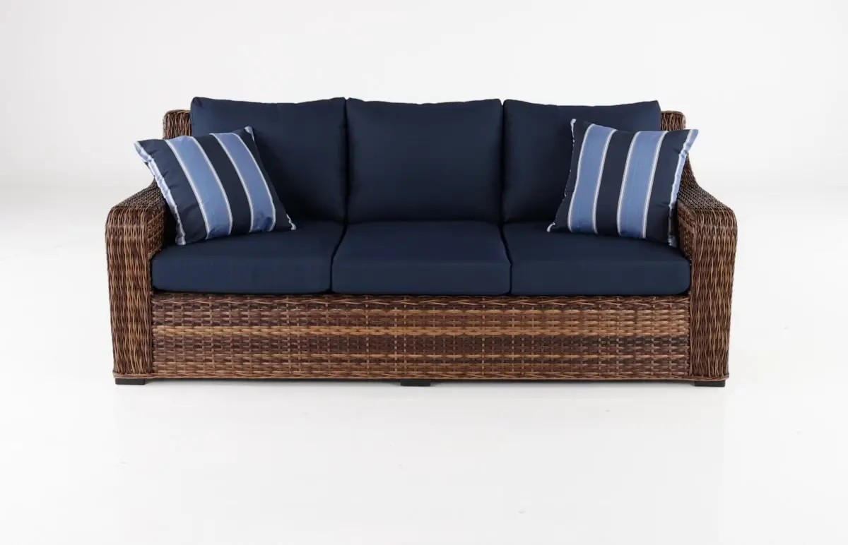 Tortola Navy Wicker Patio Sofa-4