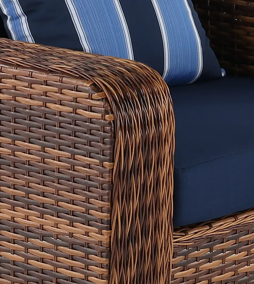 Tortola Wicker and Navy Outdoor Patio Chair-2