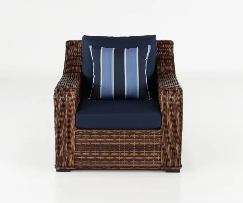 Tortola Wicker and Navy Outdoor Patio Chair-5