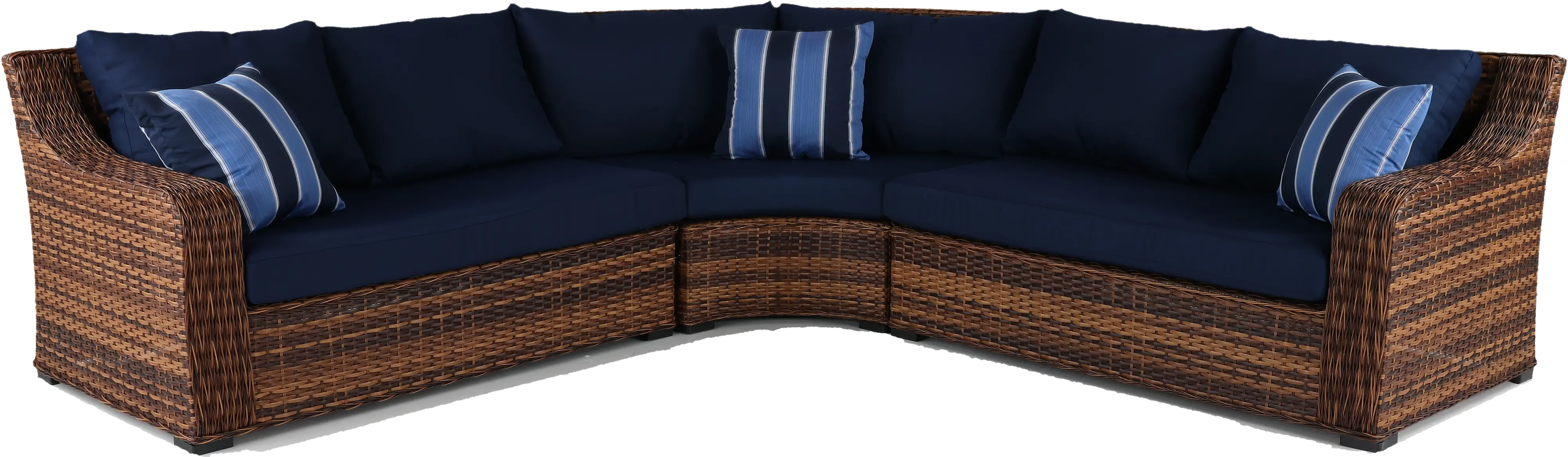 Tortola 3 Piece Navy Outdoor Patio Sectional-1