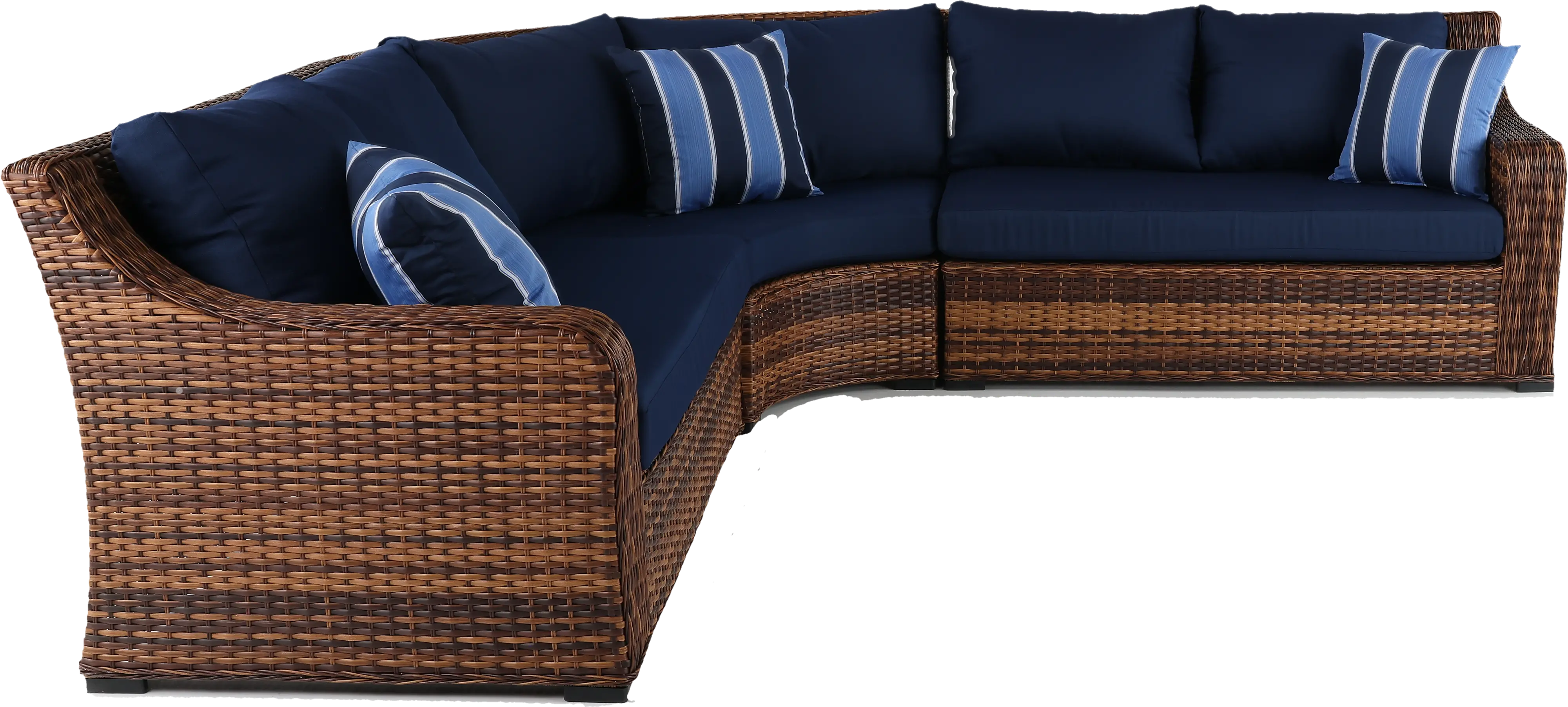 Tortola 3 Piece Navy Outdoor Patio Sectional-4