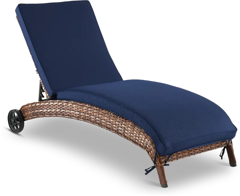 Appia Navy Patio Chaise Lounge Chair