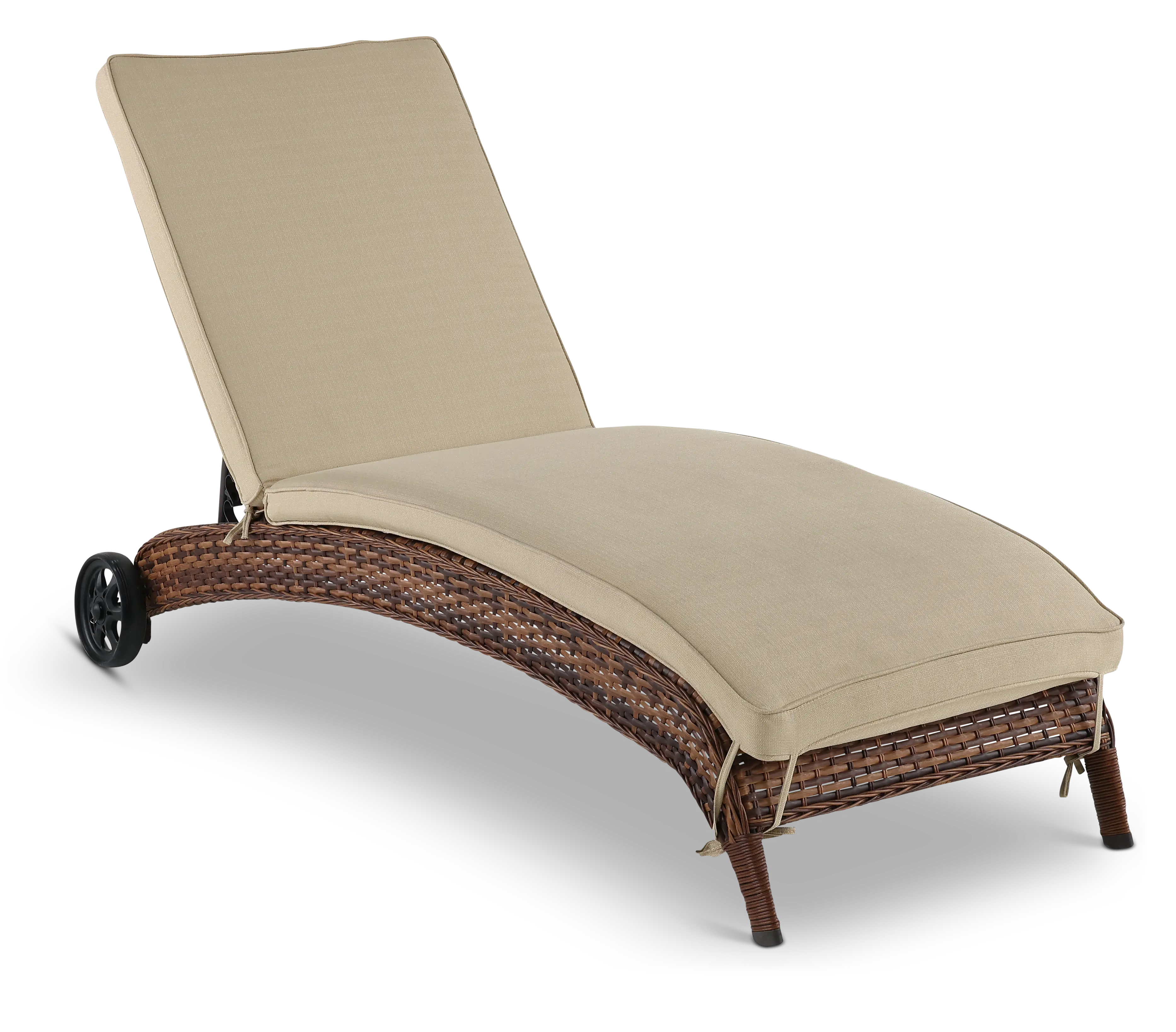 Appia Brown and Beige Patio Chaise Lounge Chair-1