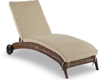 Appia Brown and Beige Patio Chaise Lounge Chair
