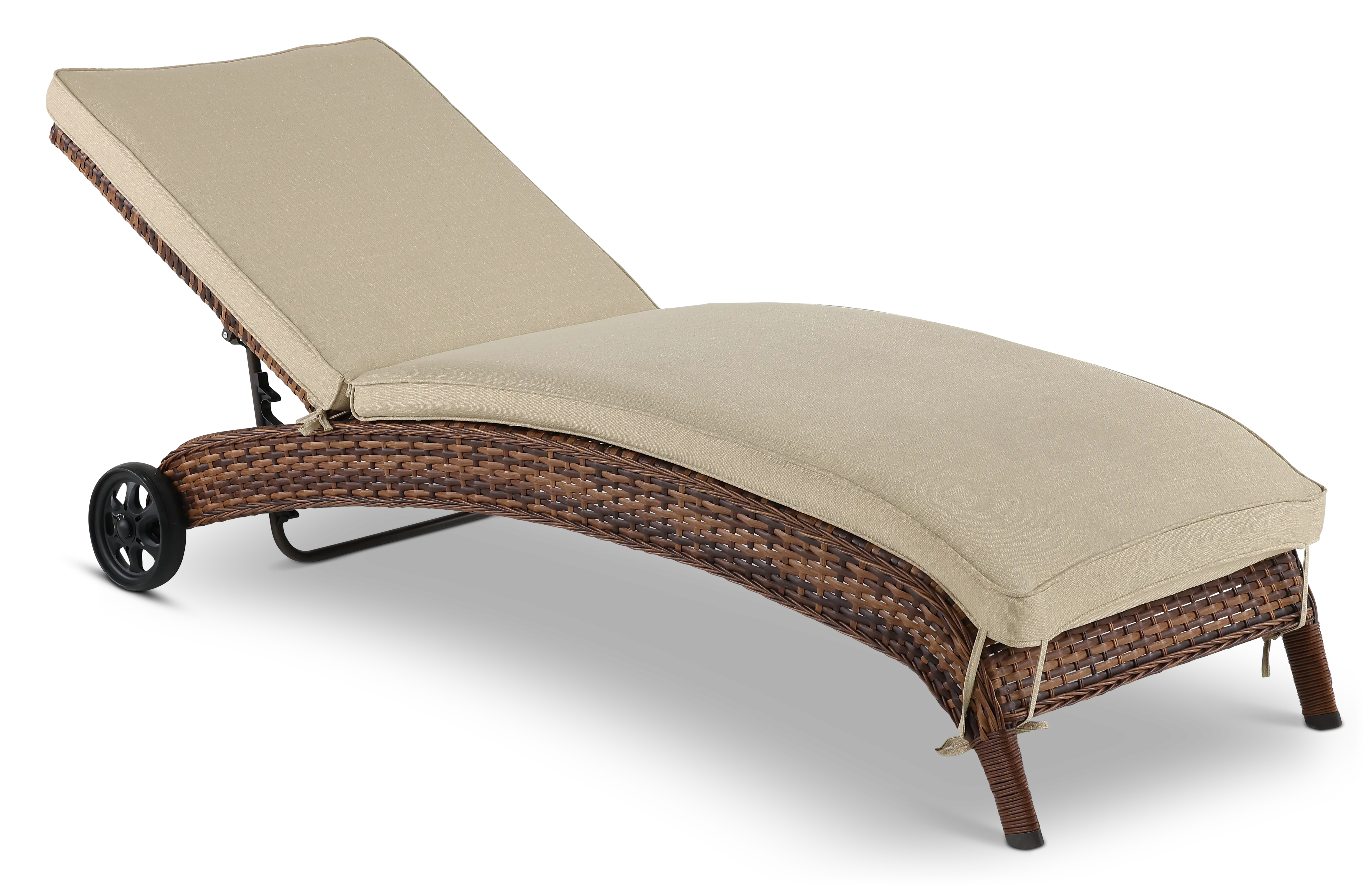 Appia Brown and Beige Patio Chaise Lounge Chair-2