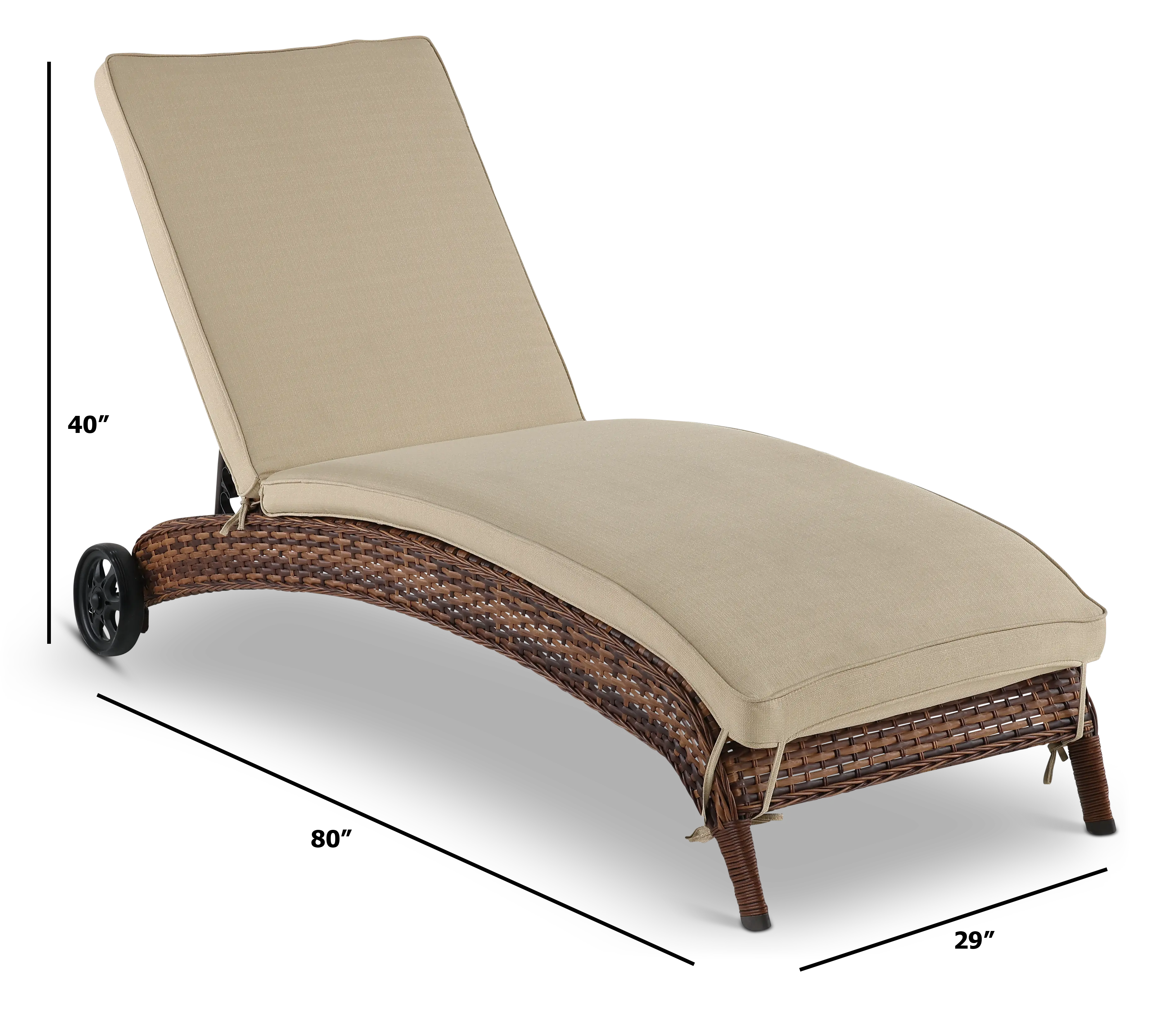 Appia Brown and Beige Patio Chaise Lounge Chair-4