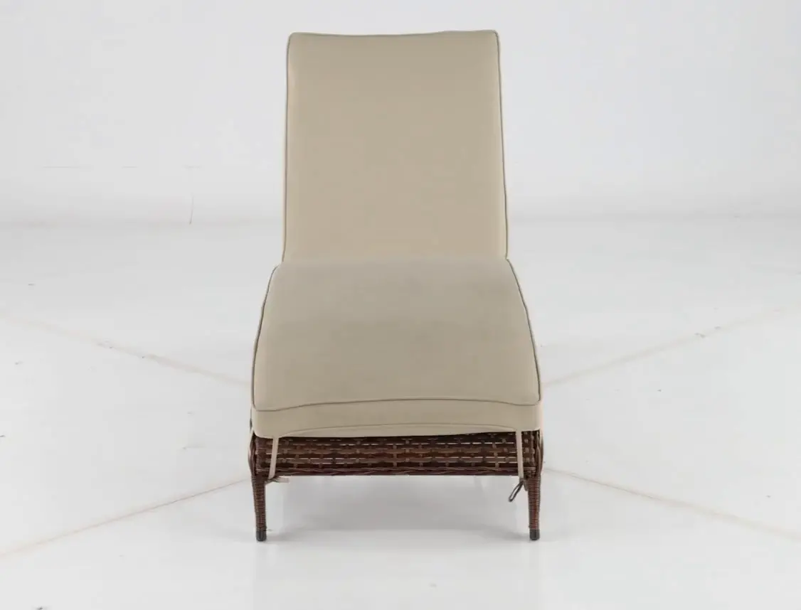 Appia Brown and Beige Patio Chaise Lounge Chair-6