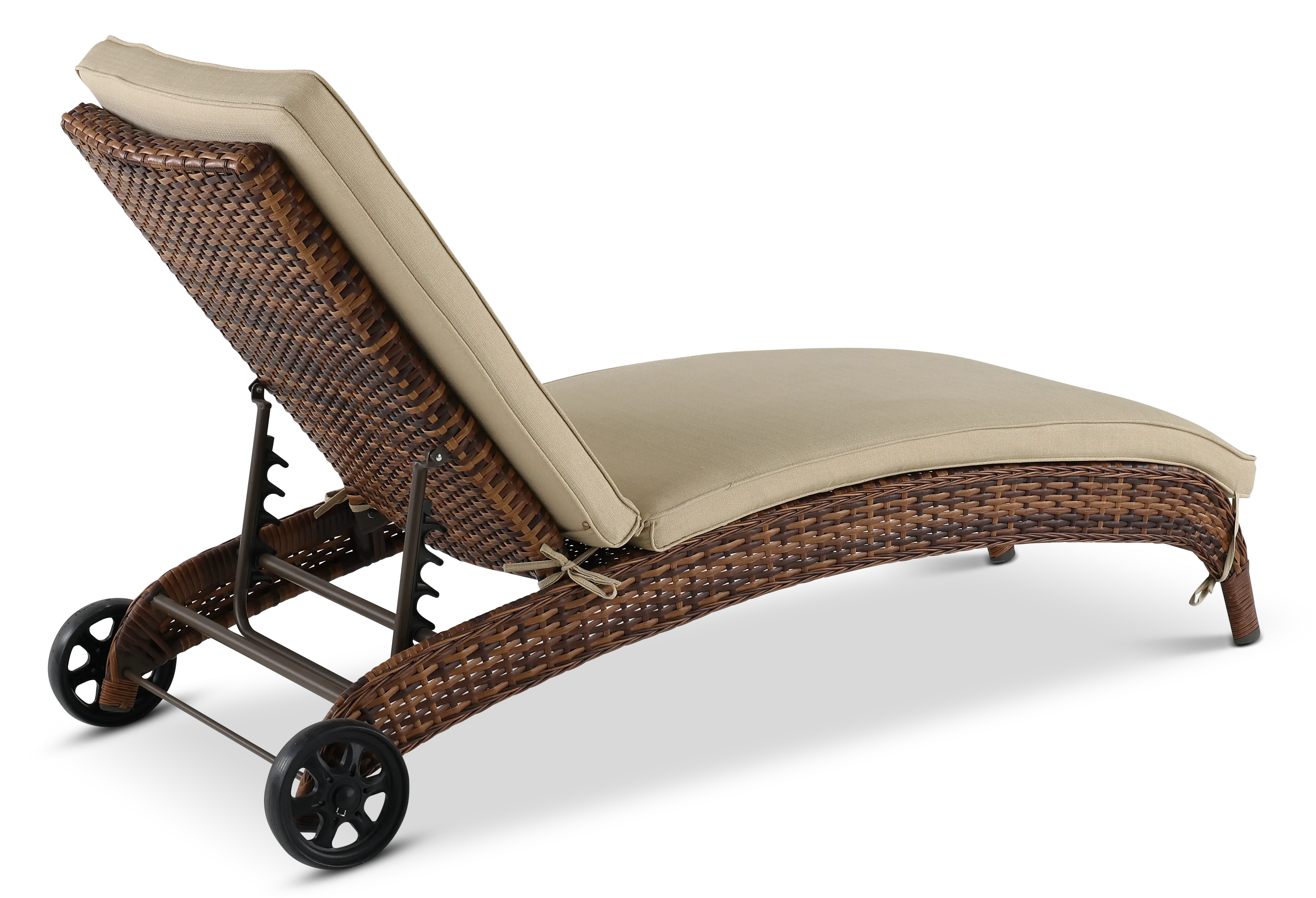 Appia Brown and Beige Patio Chaise Lounge Chair-3