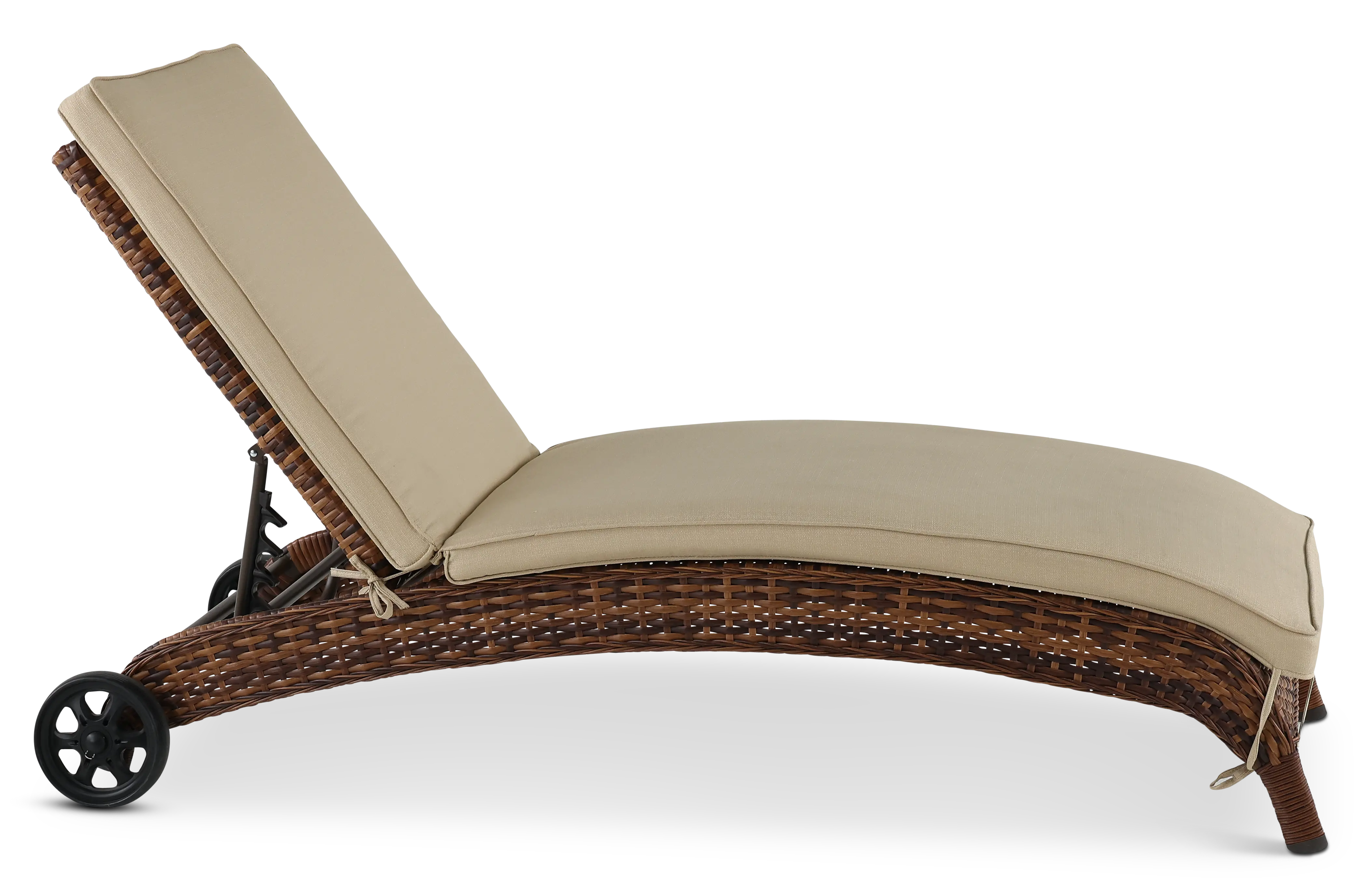 Appia Brown and Beige Patio Chaise Lounge Chair-7