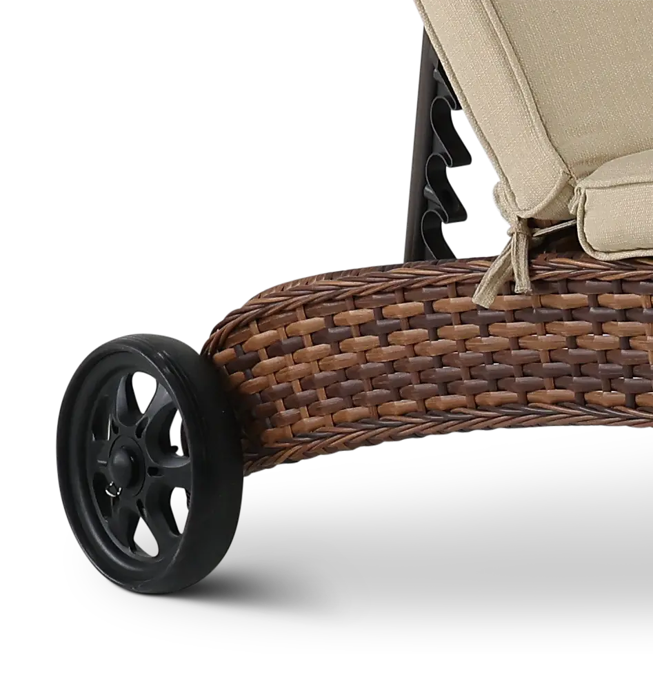 Appia Brown and Beige Patio Chaise Lounge Chair-8