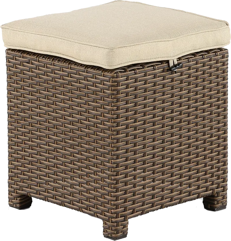 Arcadia Wicker and Linen Patio Ottoman