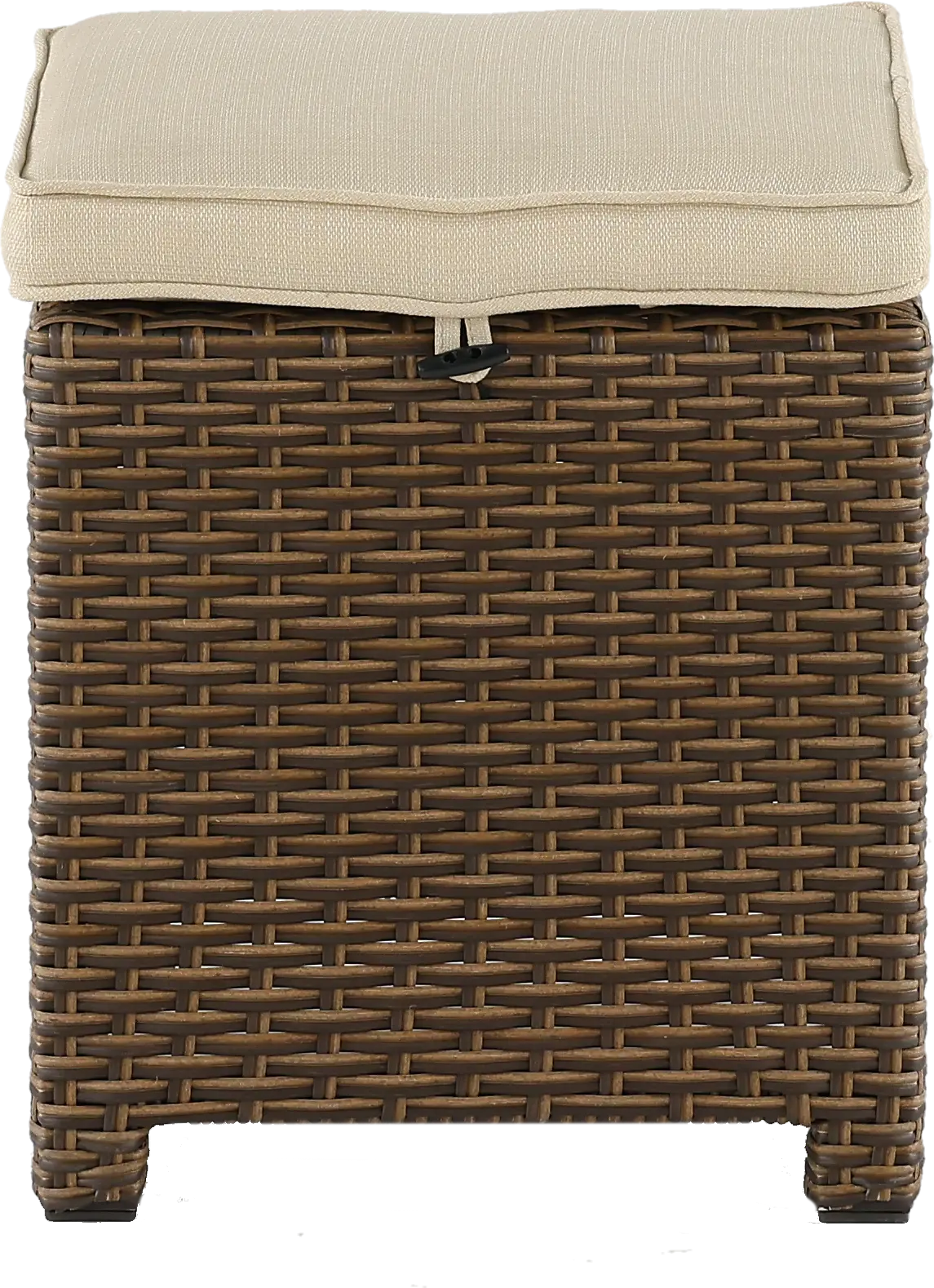 Arcadia Wicker and Linen Patio Ottoman-2