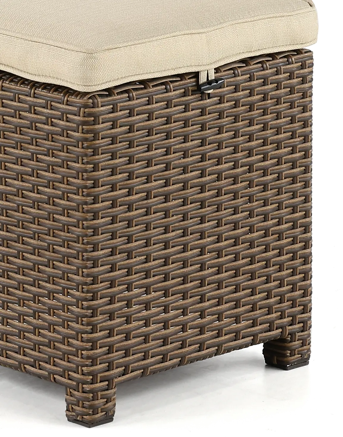 Arcadia Wicker and Linen Patio Ottoman-4