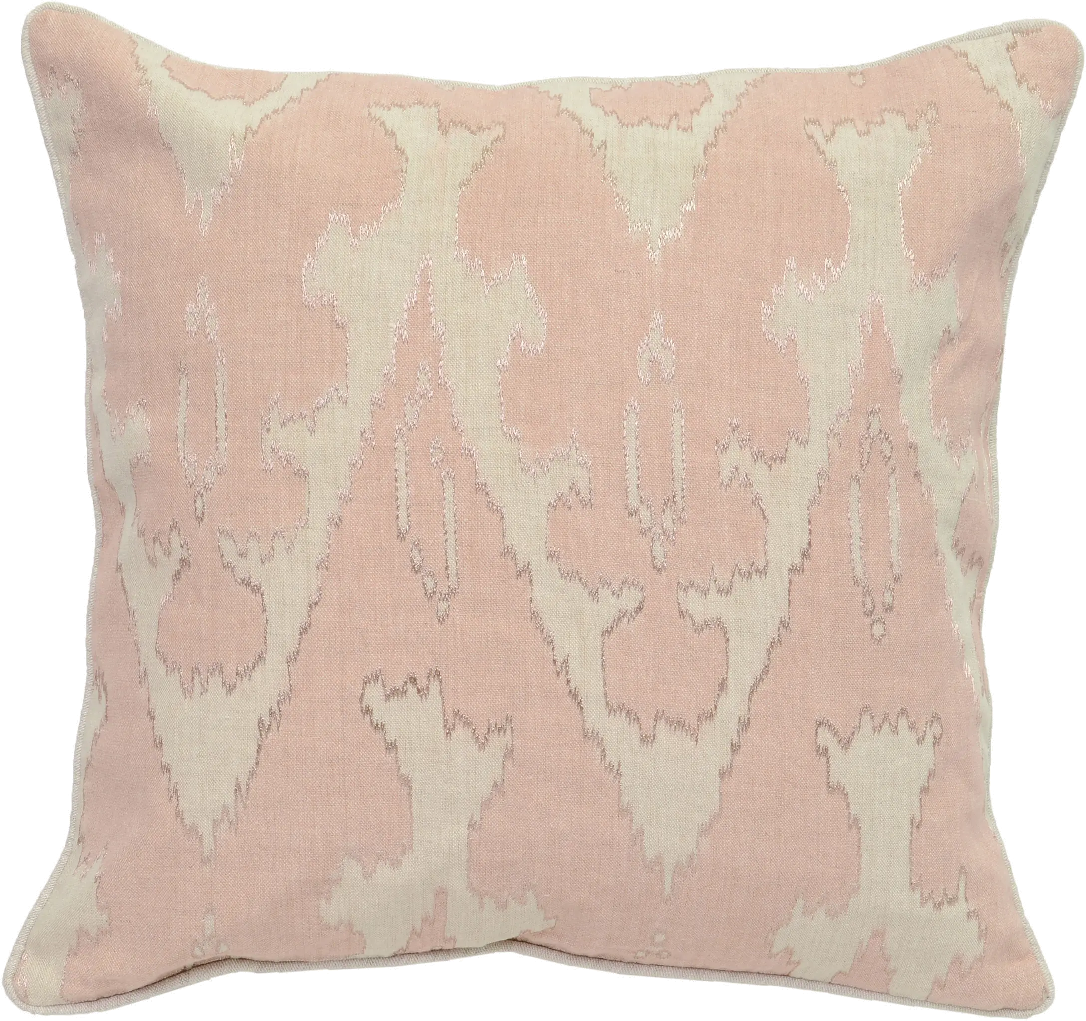 Blush Throw Pillow with Metallic Embroidery Detail-1