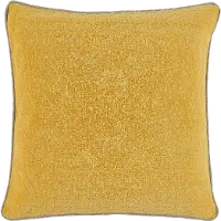 Squash Yellow Throw Pillow with Flax Linen Piping
