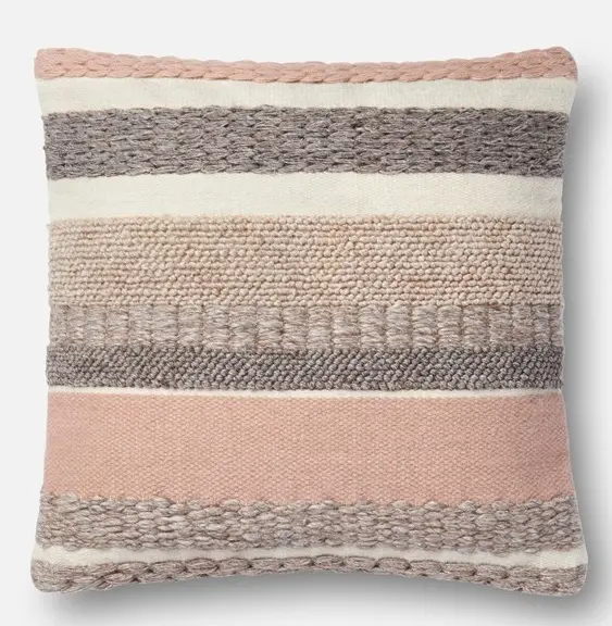 P1042/BLUSHTOSSPLLW Blush Striped 22 Inch Throw Pillow-1