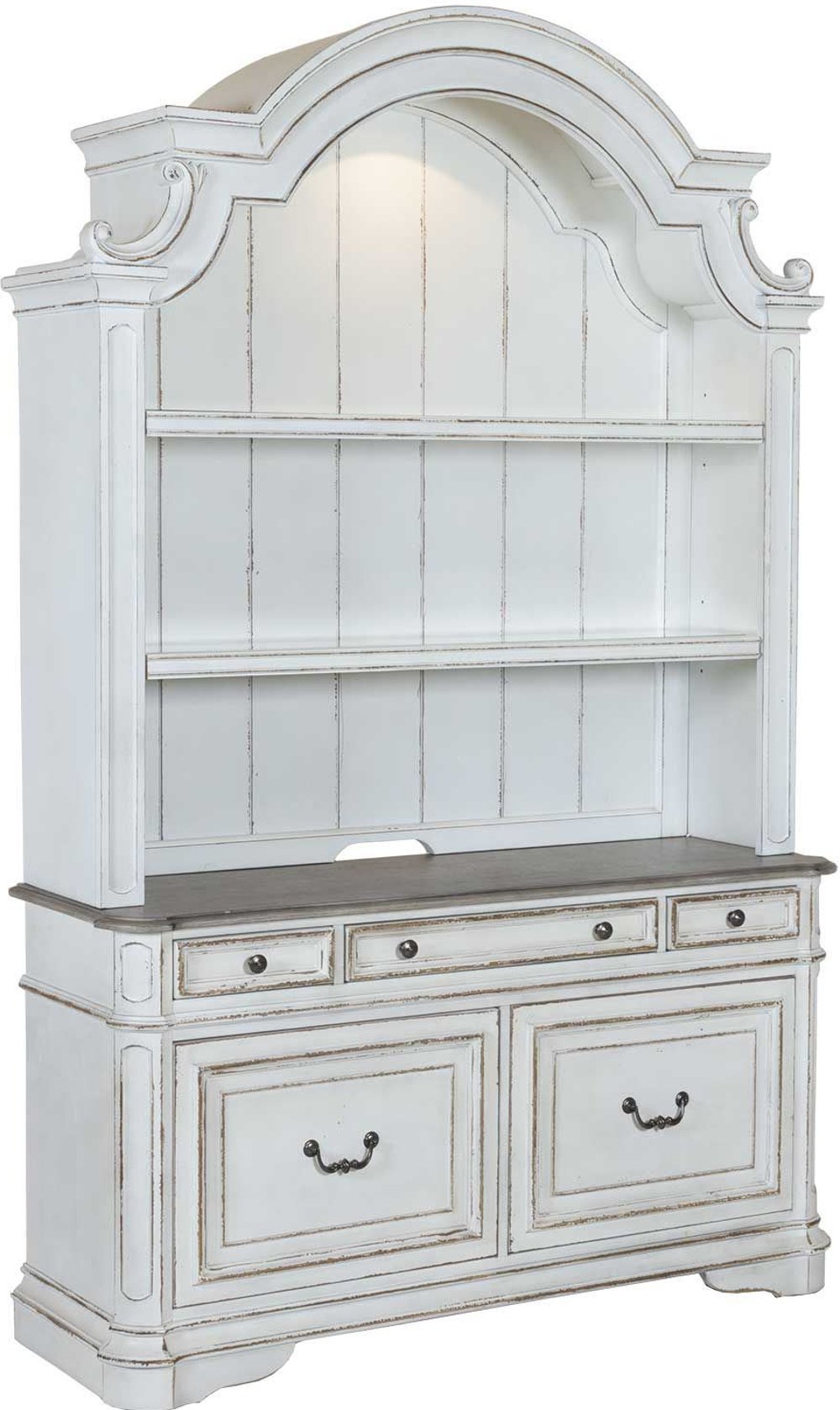 Magnolia Manor Antique White Cabinet with Hutch