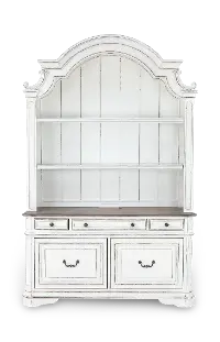 MAGNOLIA/KIT/CRDNZA Magnolia Manor Antique White Cabinet with Hutch