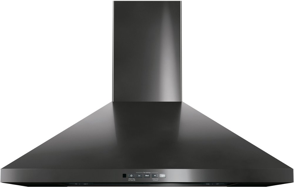 GE 30 Inch Pyramid Chimney Hood - Black Stainless Steel