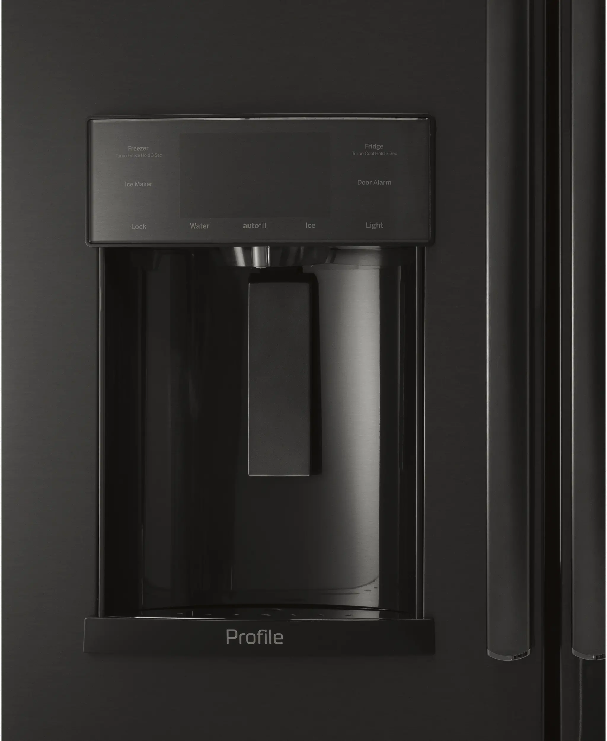 PYE22KBLTS GE Profile 22 cu ft French Door Refrigerator - Counter Depth Black Stainless Steel-2