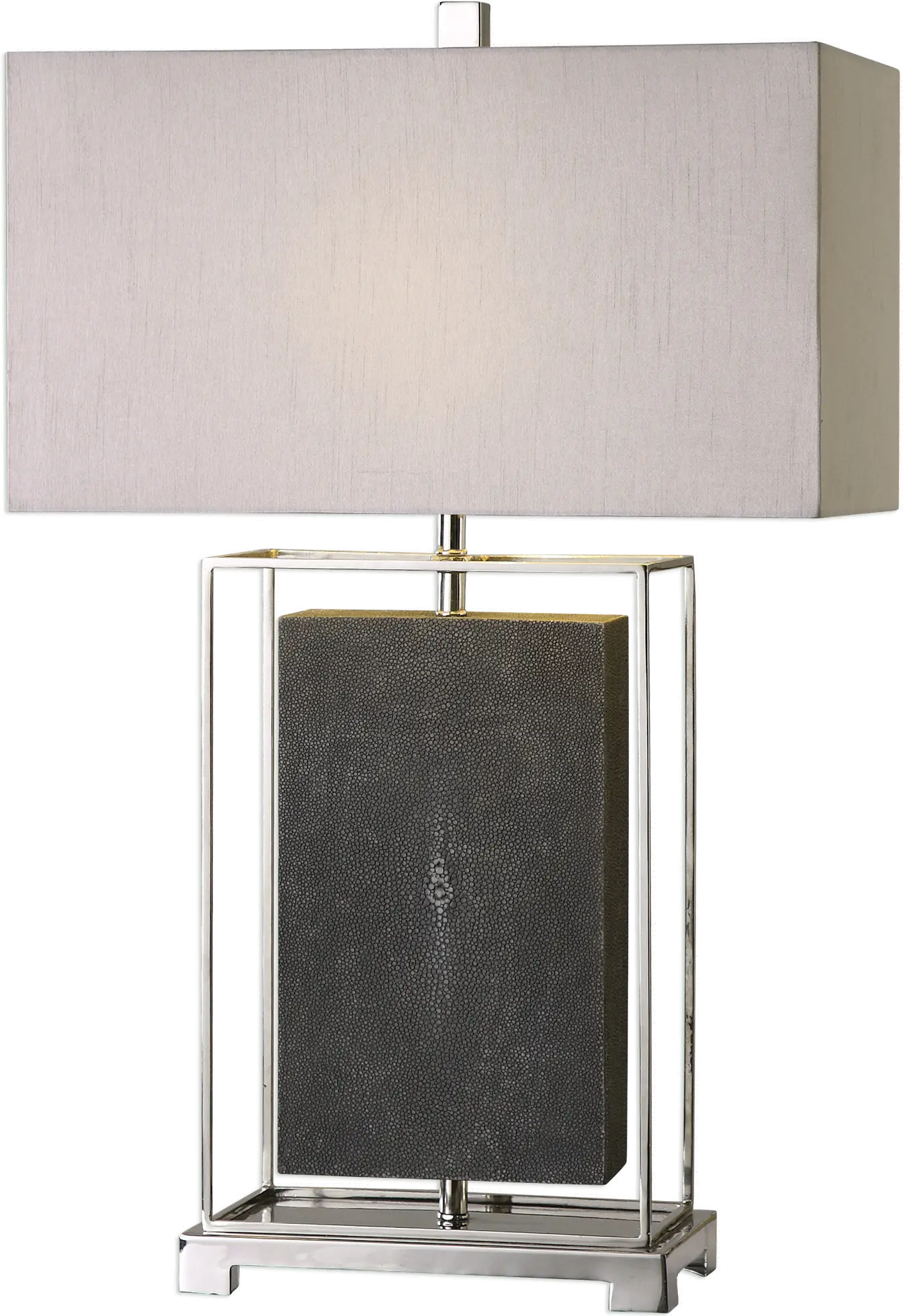 Gray and Polished Nickel Table Lamp-1
