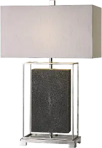 Gray and Polished Nickel Table Lamp