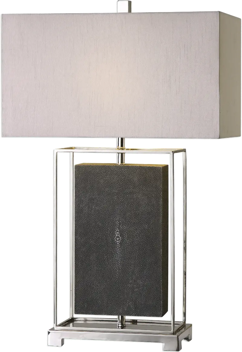 Gray and Polished Nickel Table Lamp