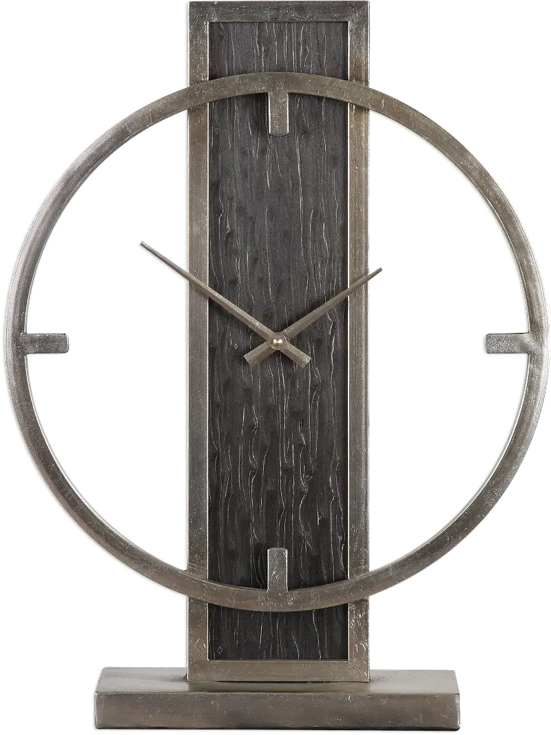 Antique Silver Champagne Modern Table Top Clock