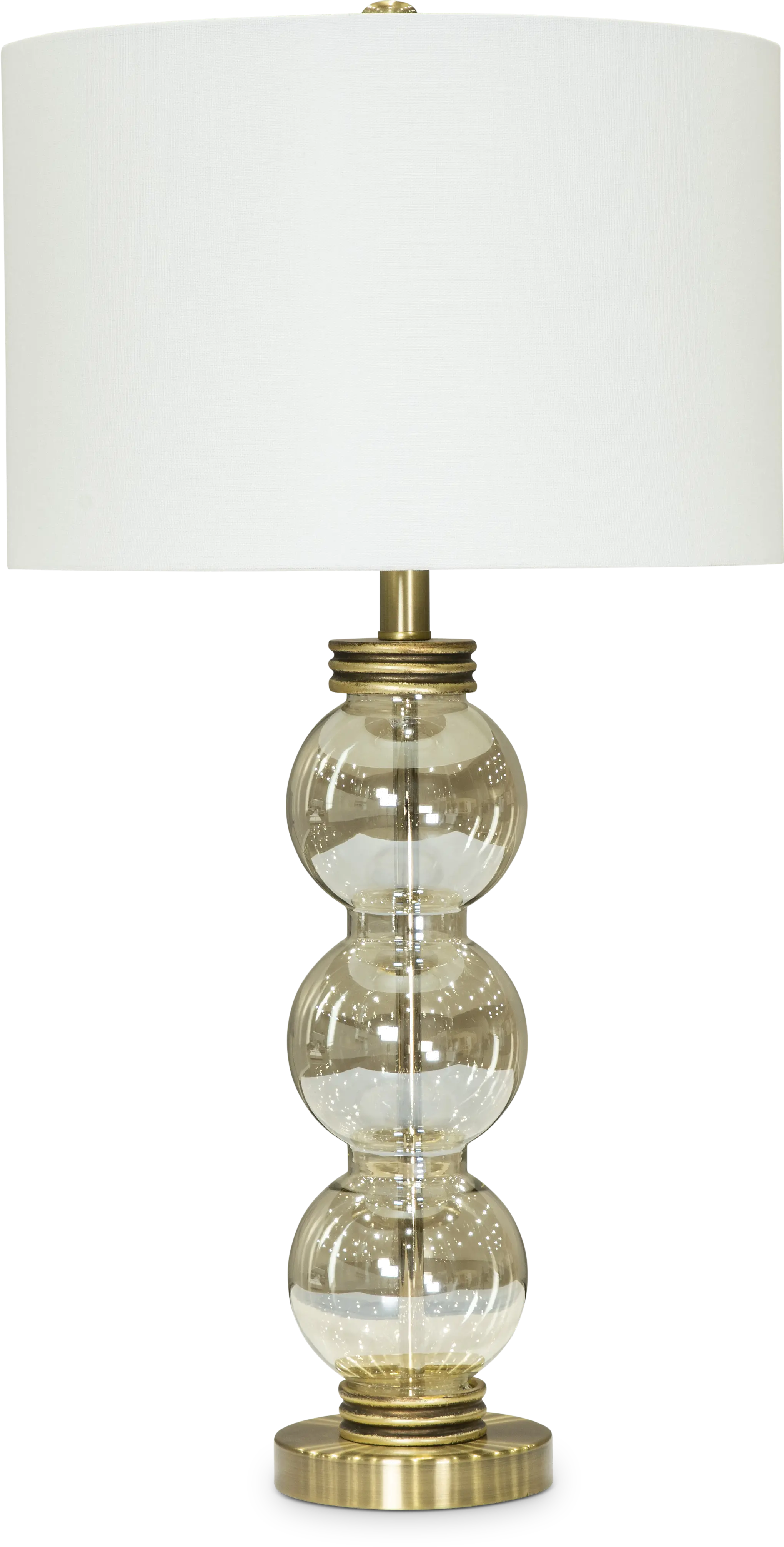 Tall Bubble Glass Table Lamp with White Shade-1