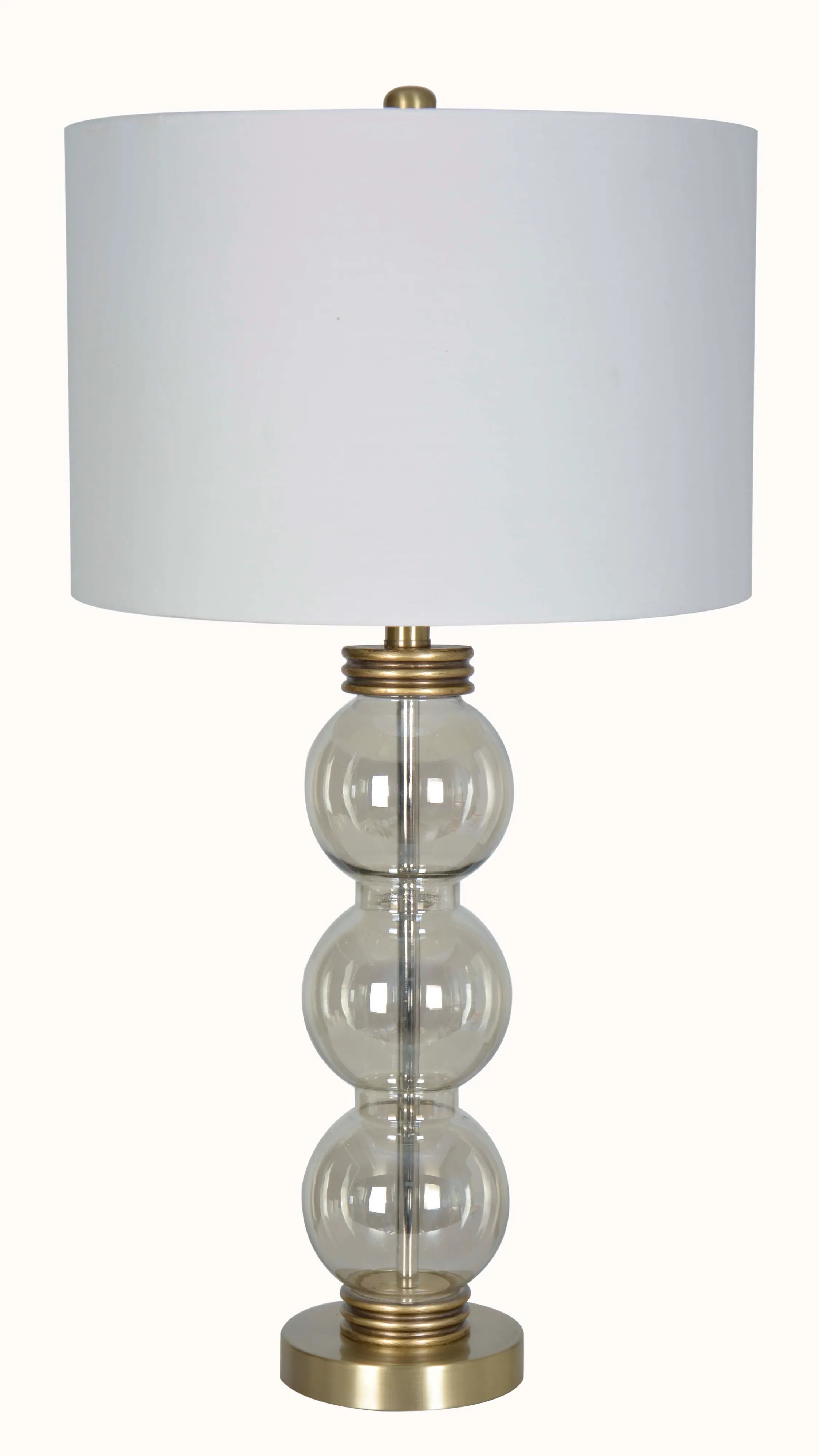 Tall Bubble Glass Table Lamp with White Shade-2