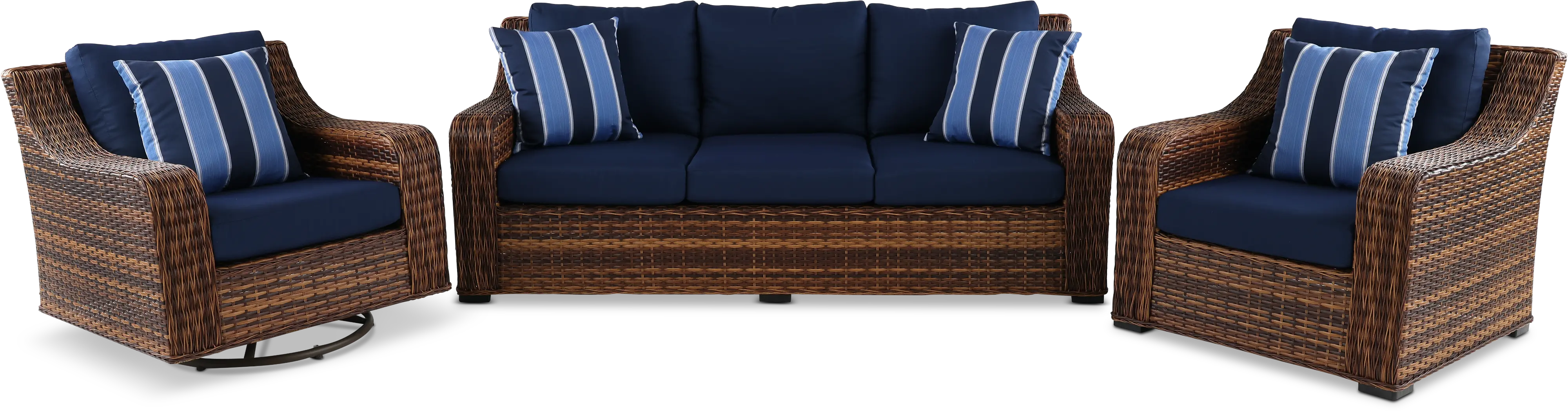 Tortola 3 Piece Navy Outdoor Patio Set-1