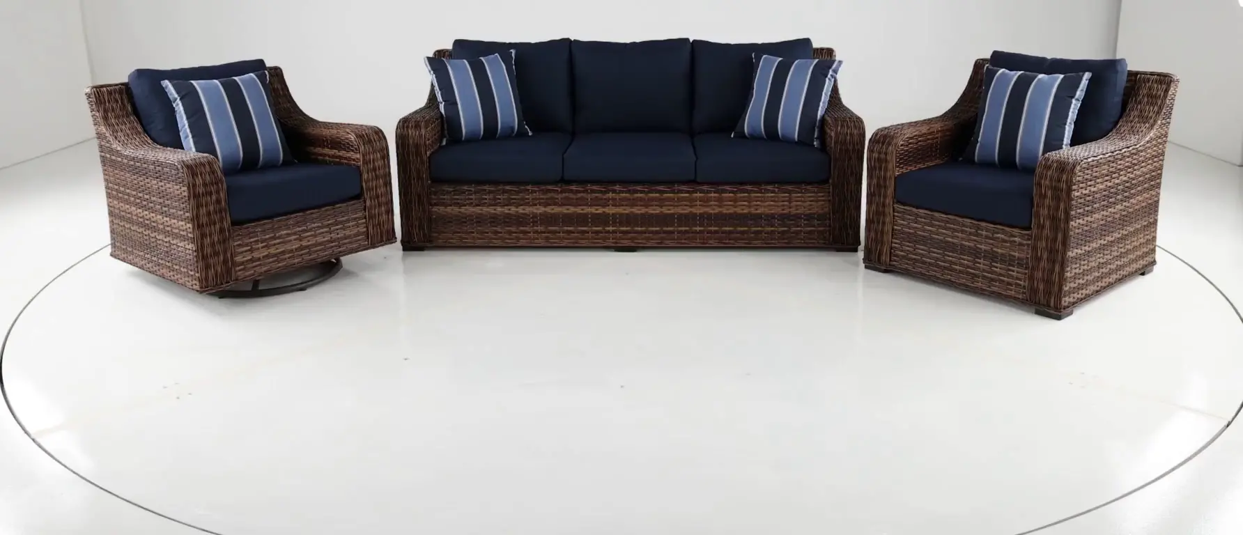 Tortola 3 Piece Navy Outdoor Patio Set-3
