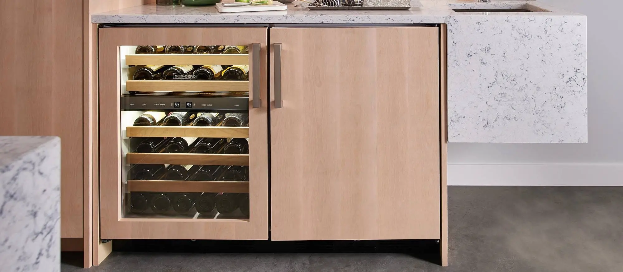 UW-24/O-LH Sub-Zero Under Counter Wine Cooler - Panel Ready, Left Hinge-2