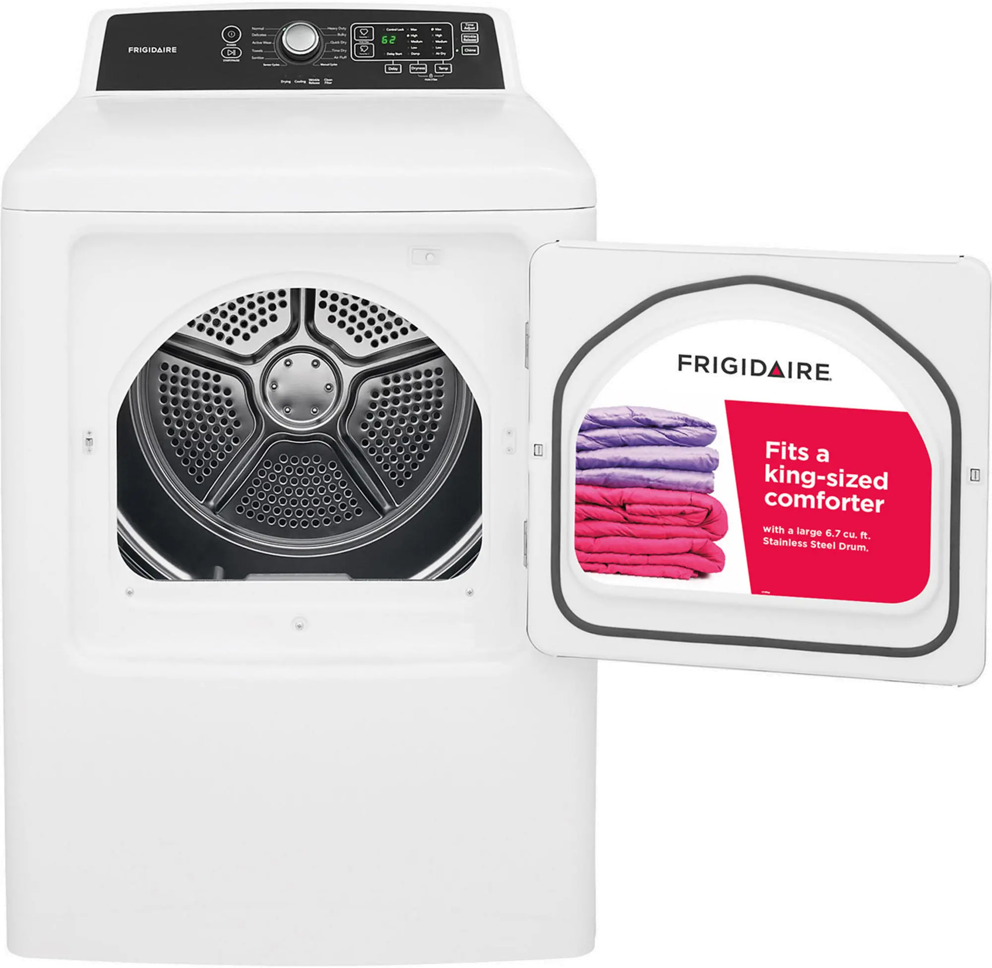 FFRG4120SW Frigidaire Gas Dryer - 6.7 Cu. Ft. White-3
