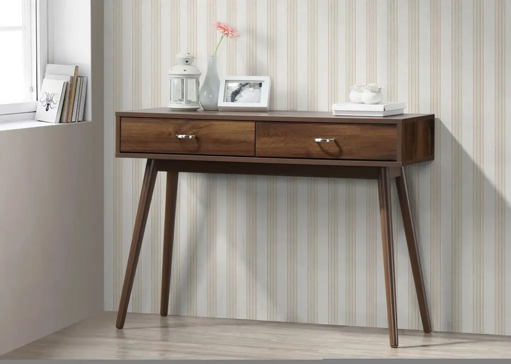 Mid Century Walnut Brown Desk-1