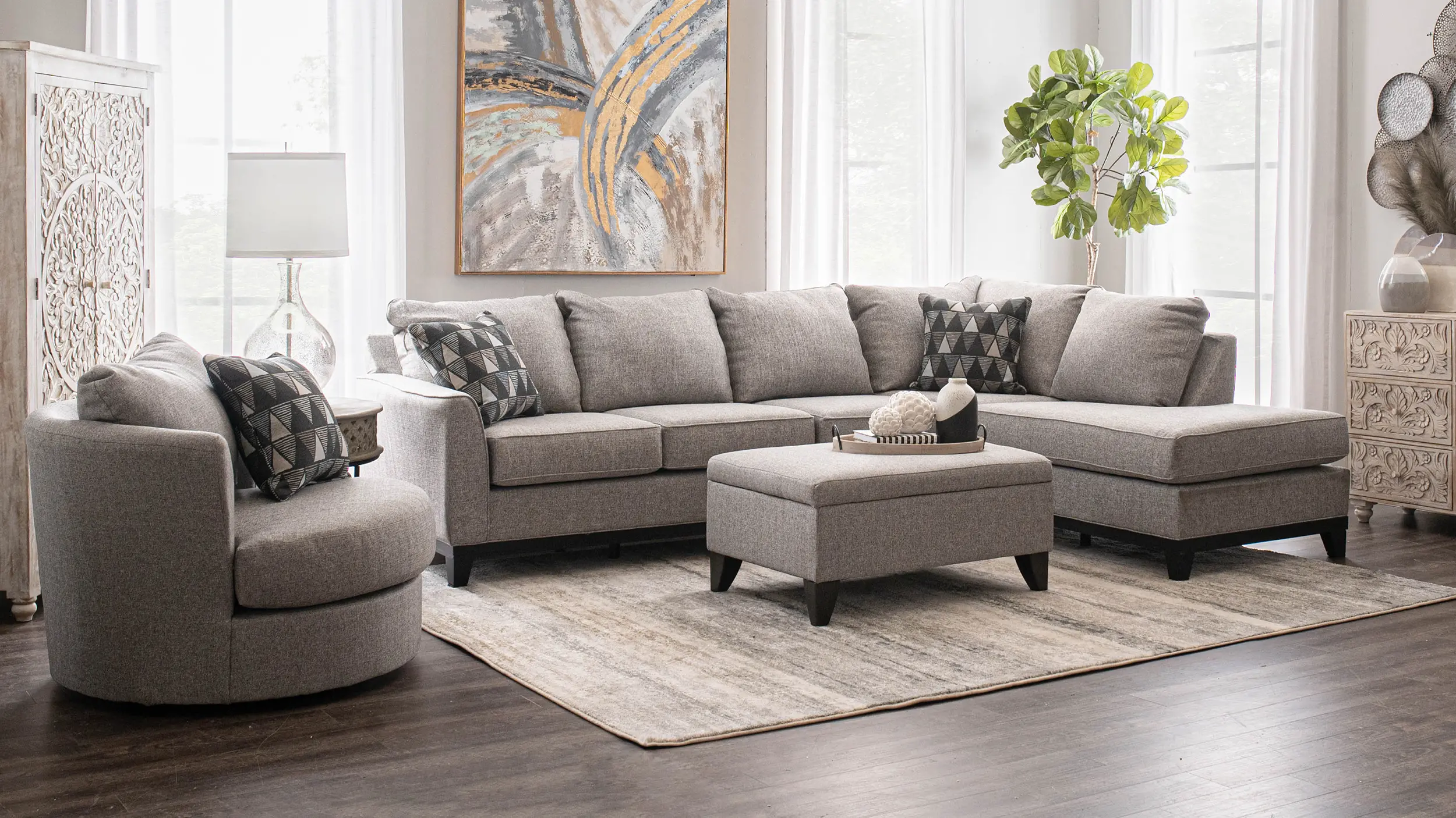 2PC/EMERSN/SLATE/OP1 Emerson Gray 2 Piece Sectional-2
