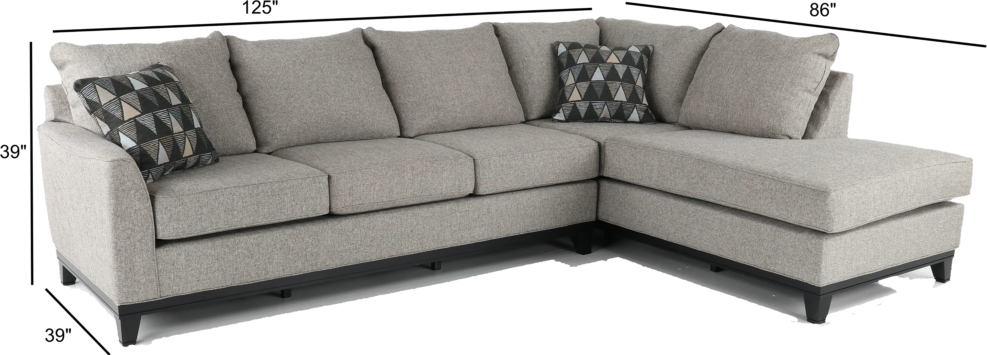 2PC/EMERSN/SLATE/OP1 Emerson Gray 2 Piece Sectional-4