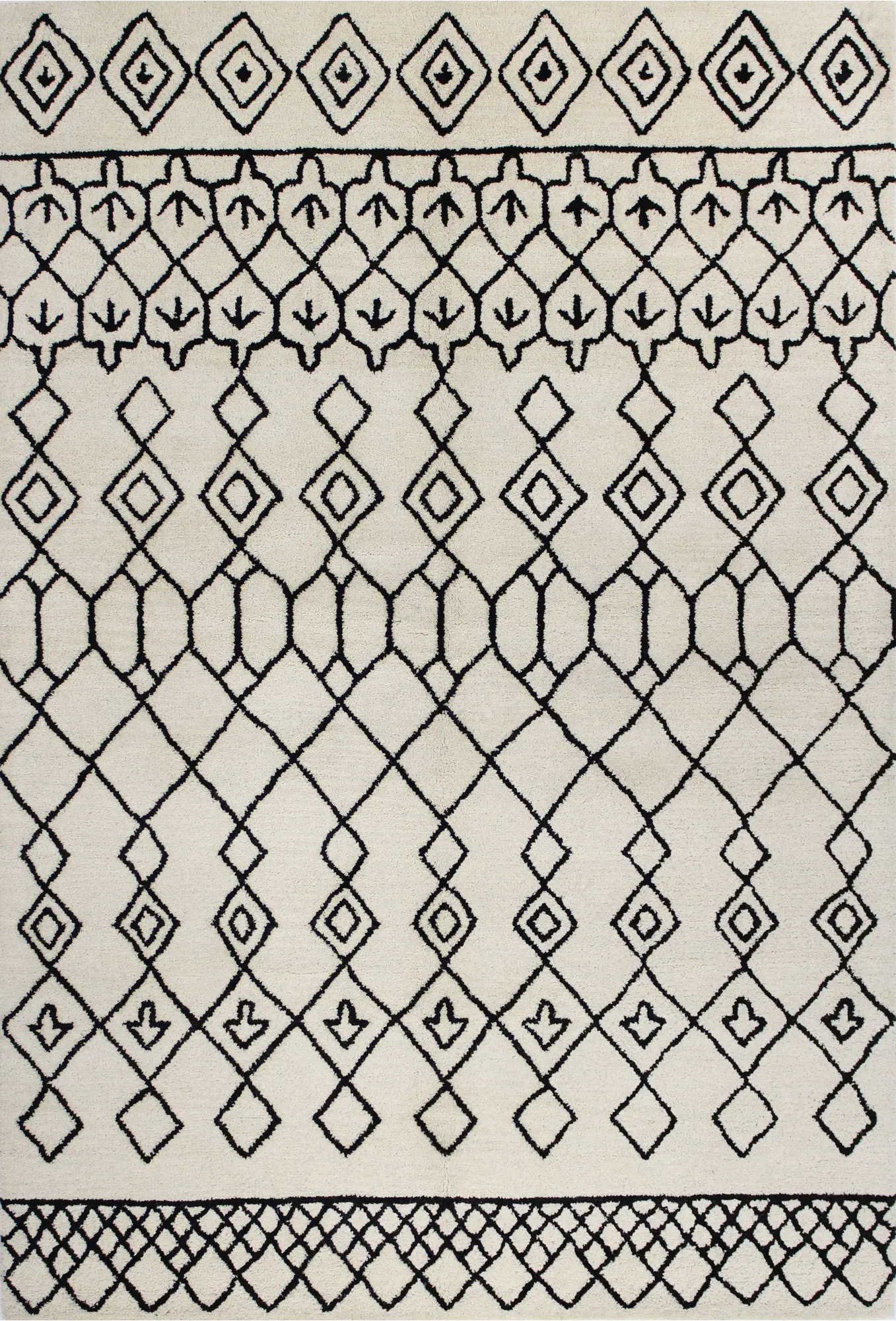 S185-IVBK-8X10-ST258 8 x 10 Large Ivory and Black Area Rug - Chelsea-1