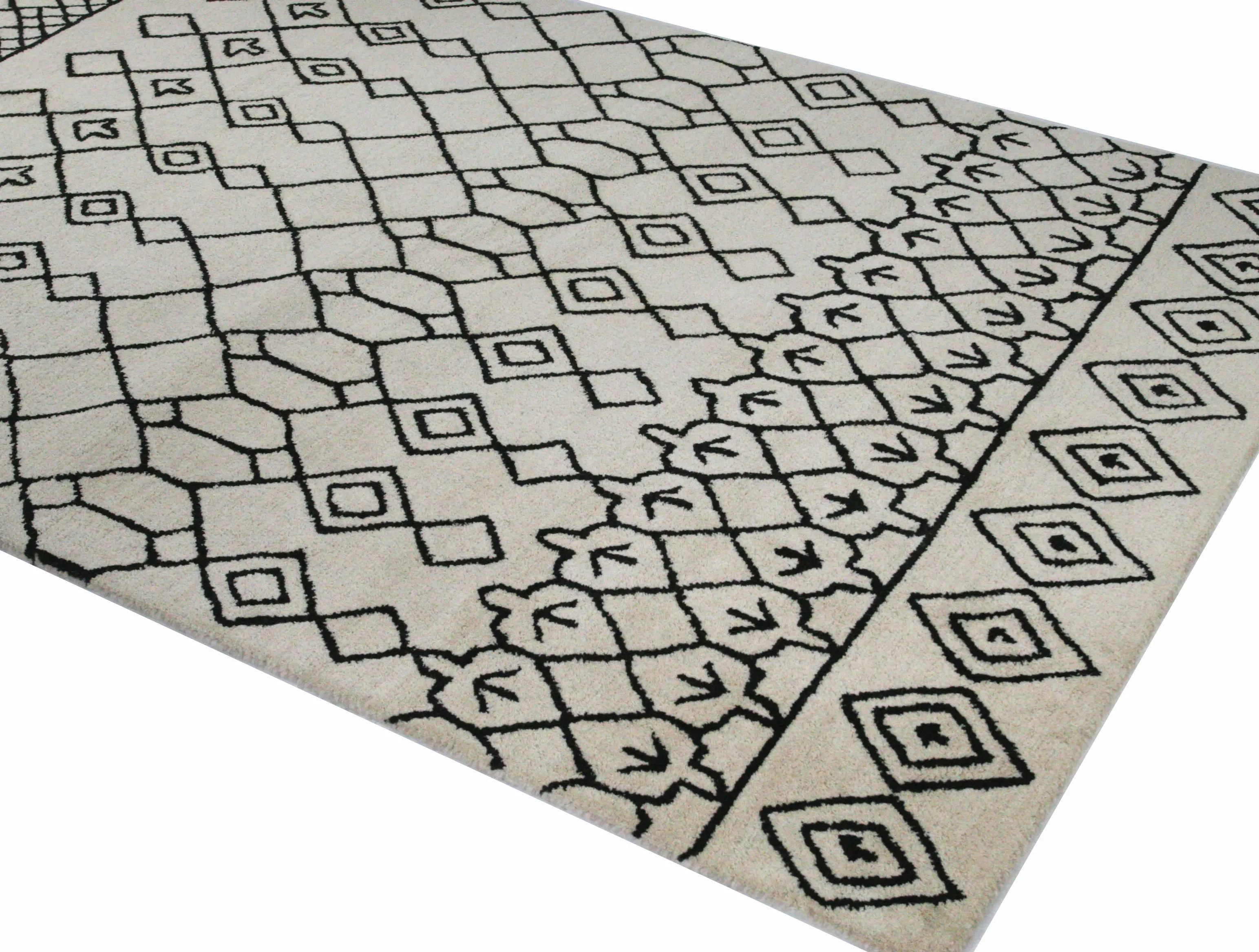 S185-IVBK-8X10-ST258 8 x 10 Large Ivory and Black Area Rug - Chelsea-2