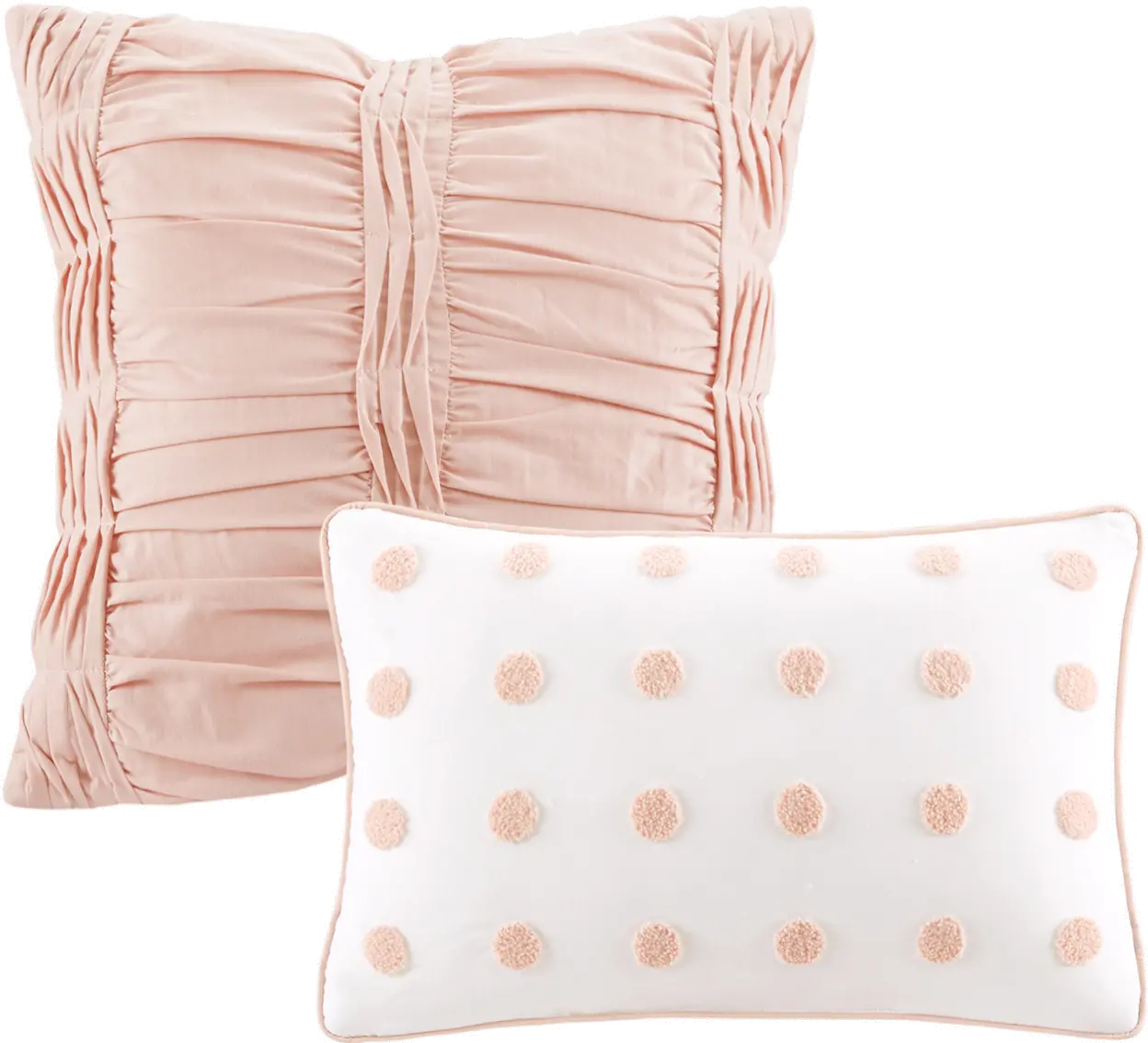 Pink Twin 5 Piece Brooklyn Cotton Jacquard Duvet Bedding Collection-5