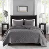 Harper Gray Velvet King 3 Piece Coverlet Bedding Collection
