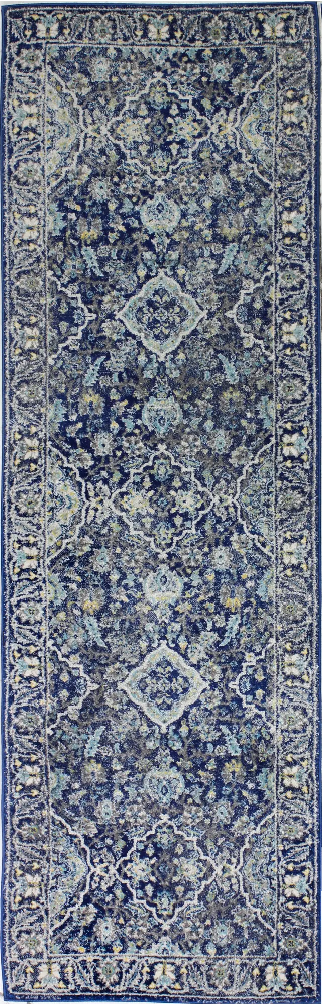 E110-DKBL-2.6X8-5394A Everek Navy Blue Runner Rug-1