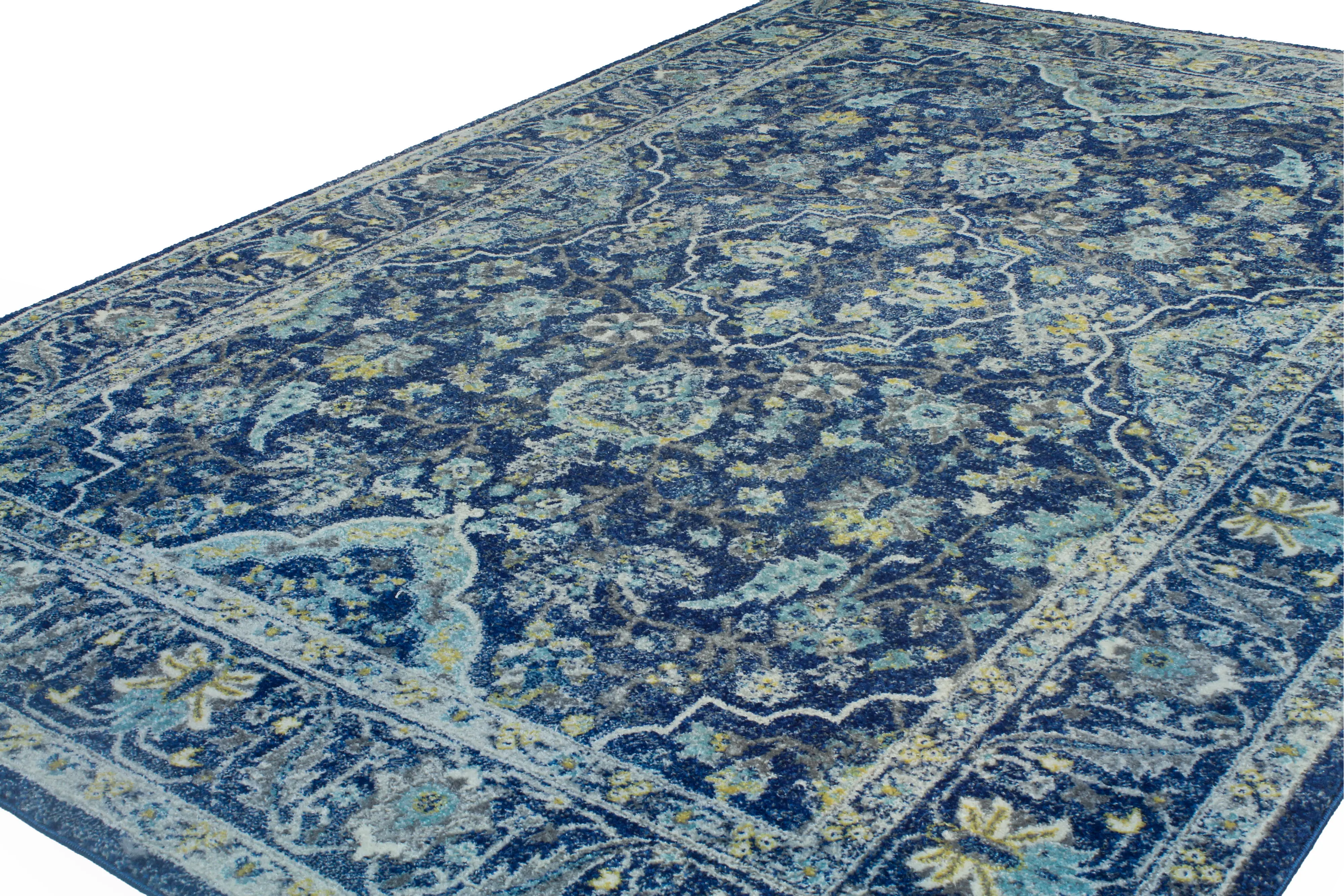 E110-DKBL-4X6-5394A Everek Navy Blue 4 x 6 Rug-2