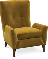 Mid Century Modern Marzipan Yellow Wing Chair - Kelsey