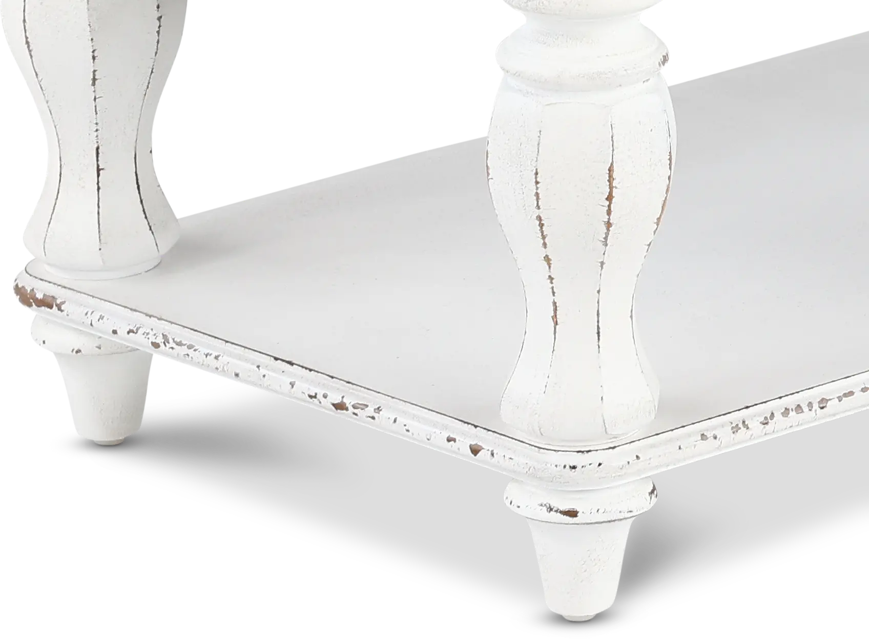 244-BR47 Magnolia Manor Antique White Upholstered Bed Bench-7