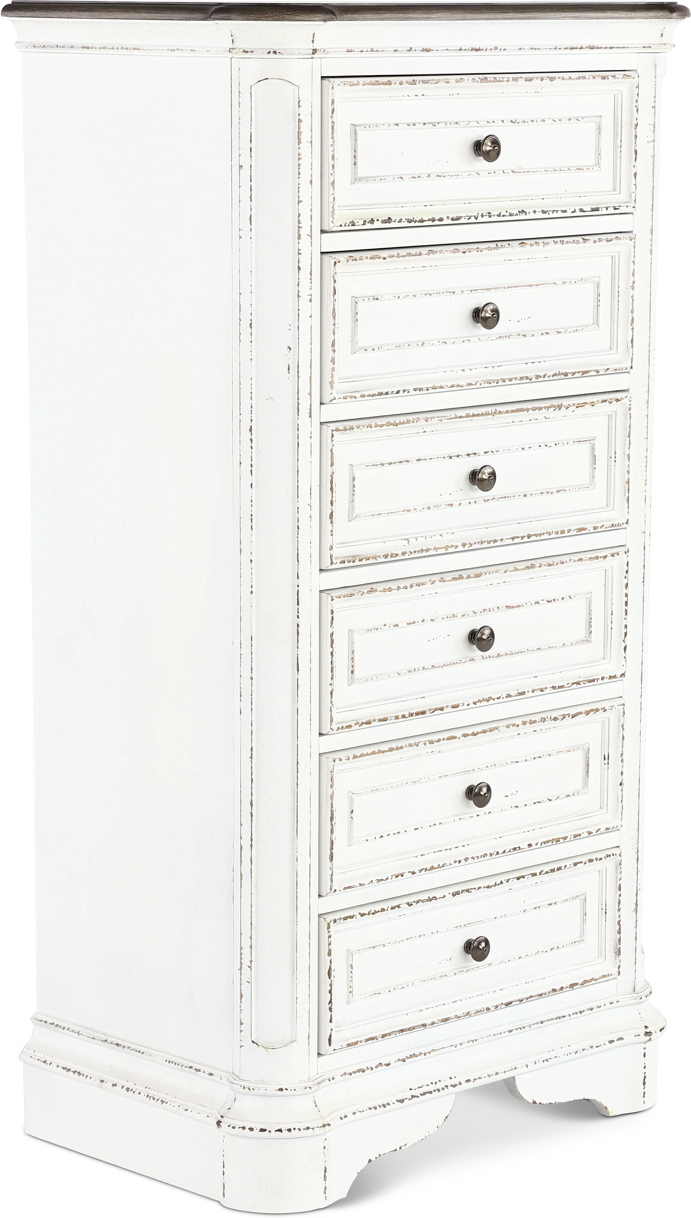 244-BR43 Magnolia Manor Antique White Lingerie Chest-4
