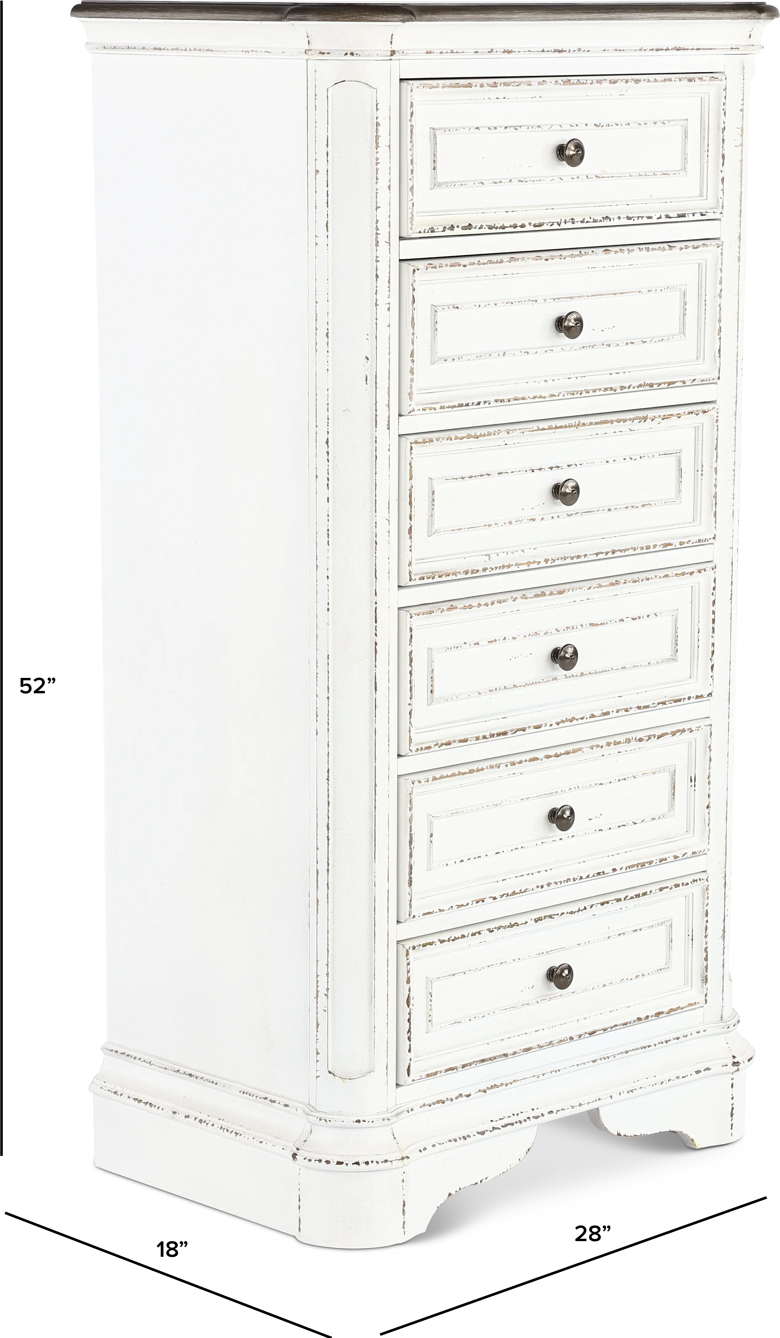 244-BR43 Magnolia Manor Antique White Lingerie Chest-3